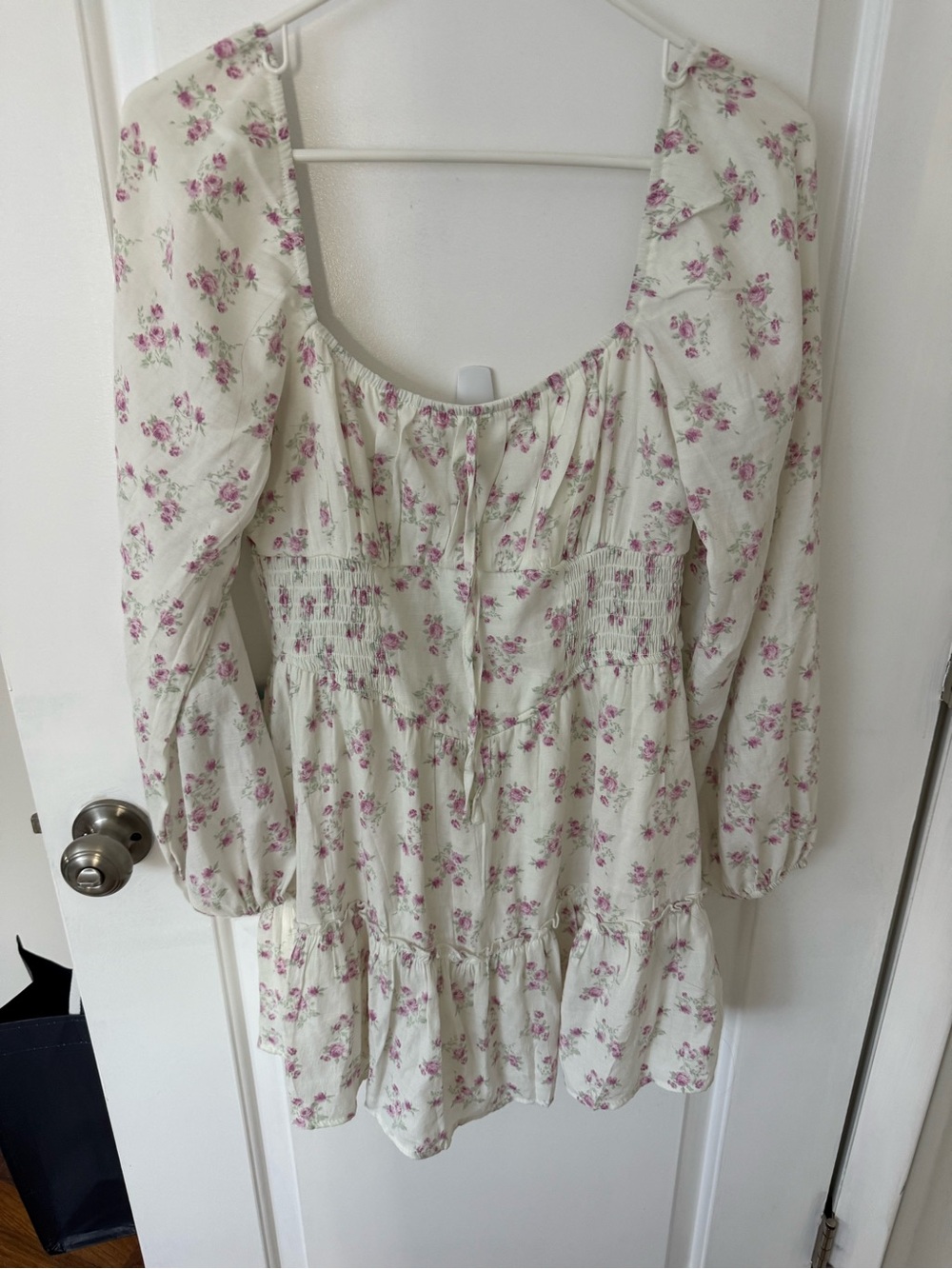 Trixxi Cream Mini Dress with Pink Floral Print